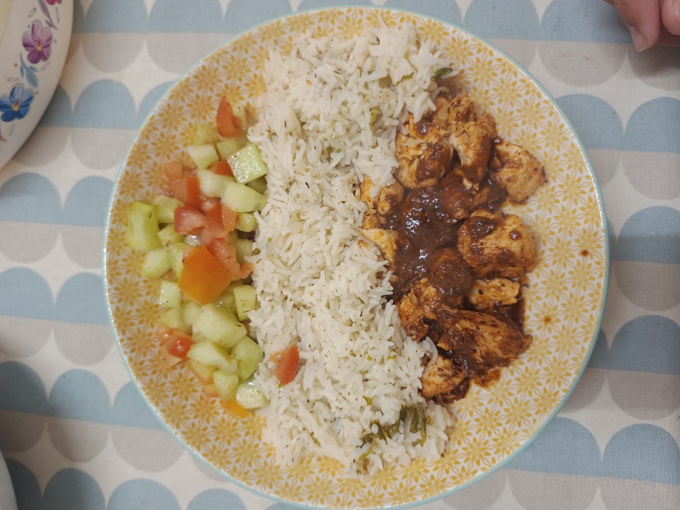 Herb rice and fajita spiced chicken