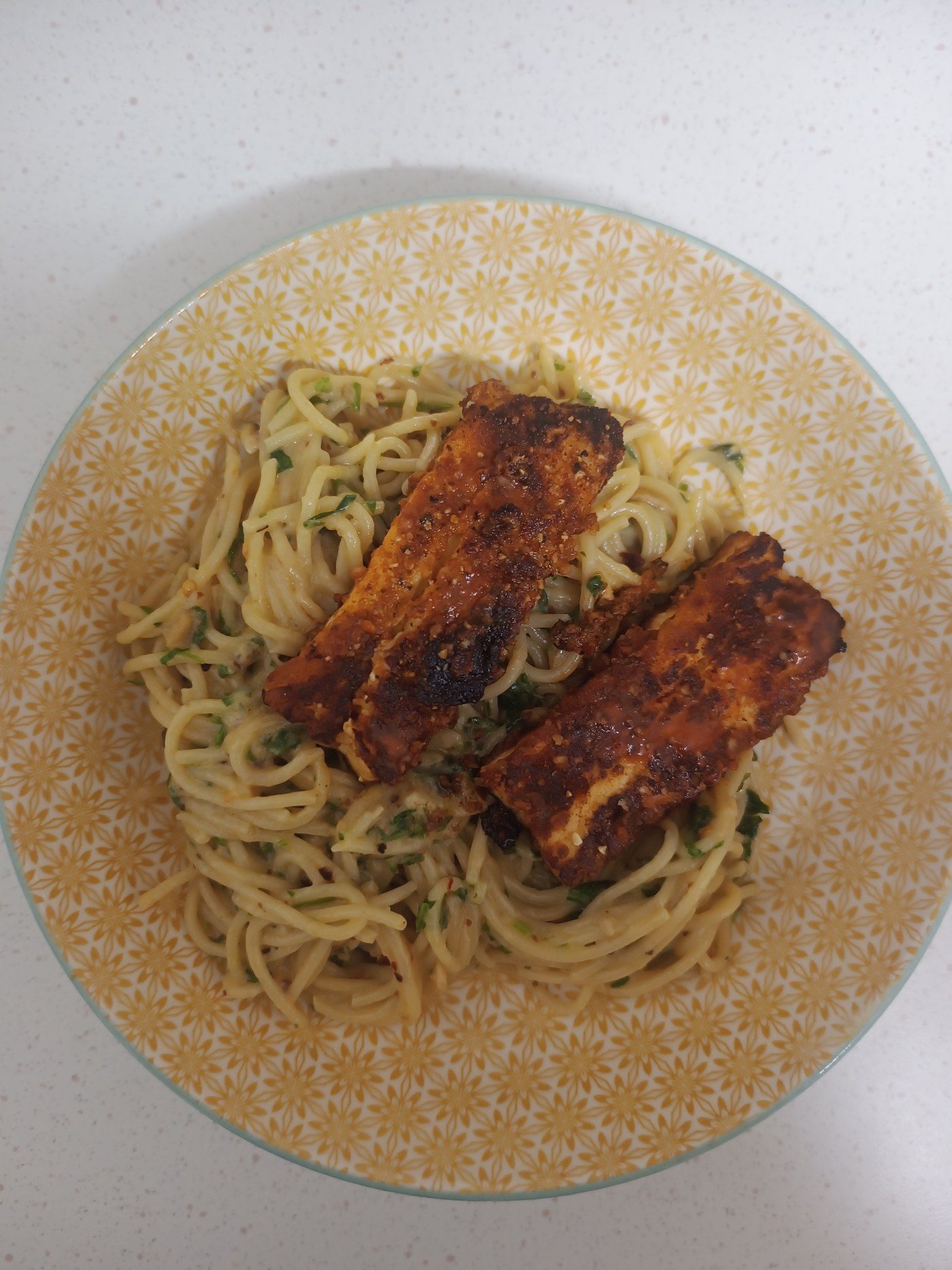 Aglio e olio with ribs